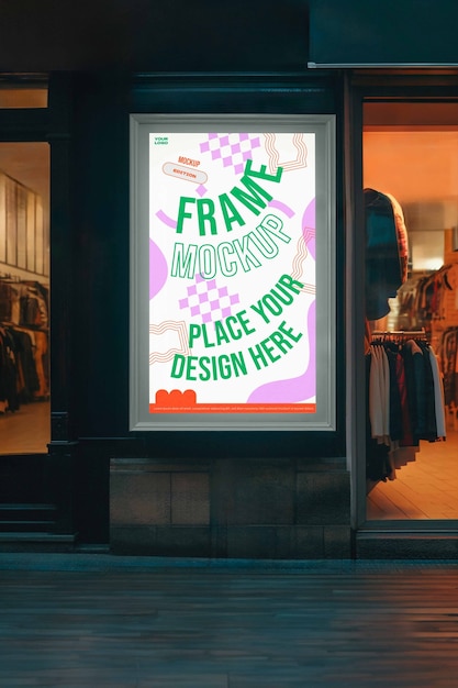 Vintage winkel teken mockup