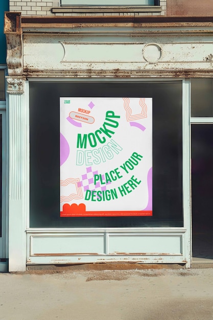 Vintage winkel teken mockup