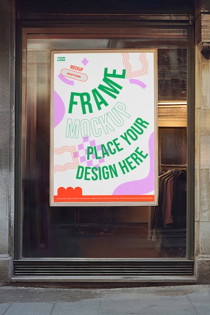 Vintage winkel teken mockup