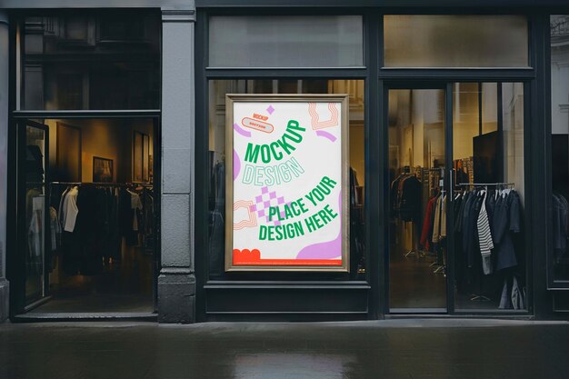 Vintage winkel teken mockup