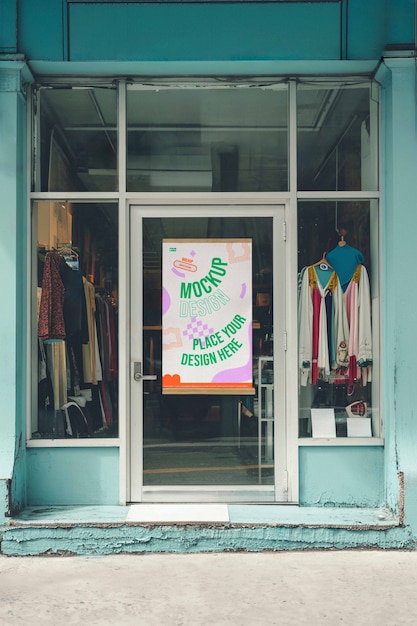 Vintage winkel teken mockup