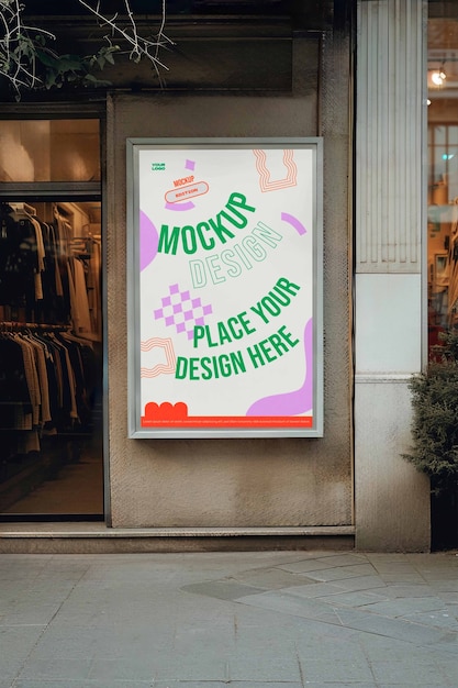 PSD vintage winkel teken mockup