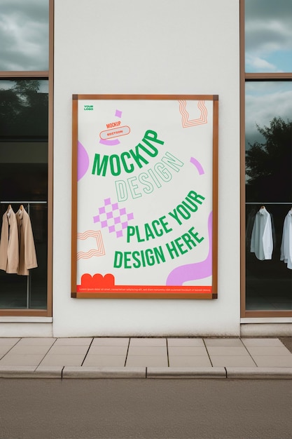 Vintage winkel teken mockup
