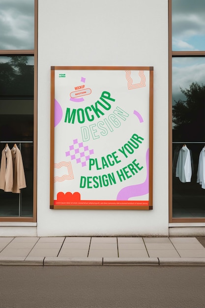 PSD vintage winkel teken mockup