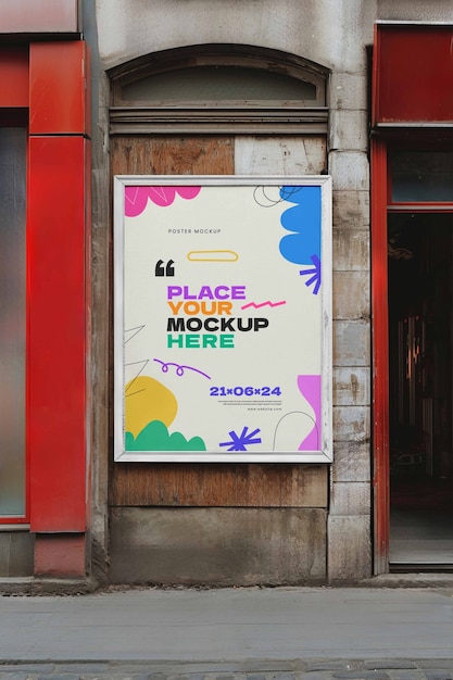 Vintage winkel teken mockup