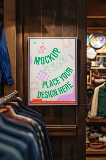 PSD vintage winkel teken mockup