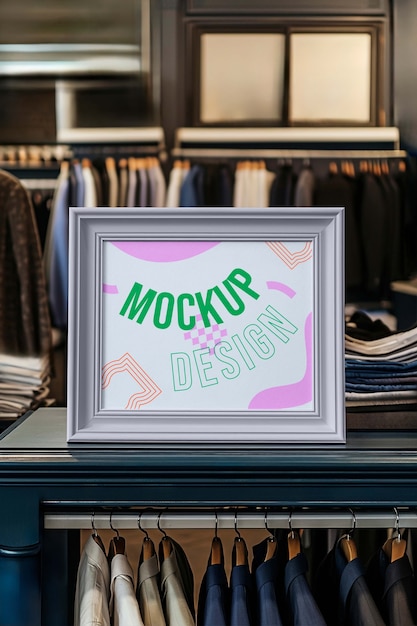 PSD vintage winkel teken mockup