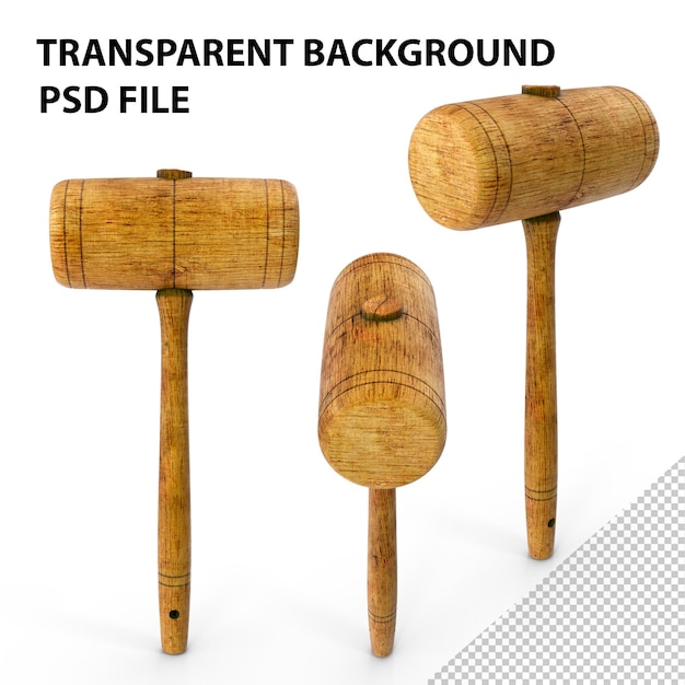 Vintage wooden mallet png