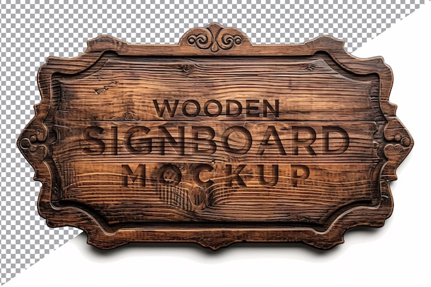 Vintage wooden signage mockup template