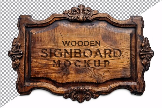 PSD vintage wooden signage mockup template