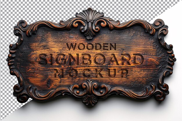 PSD vintage wooden signboard mockup