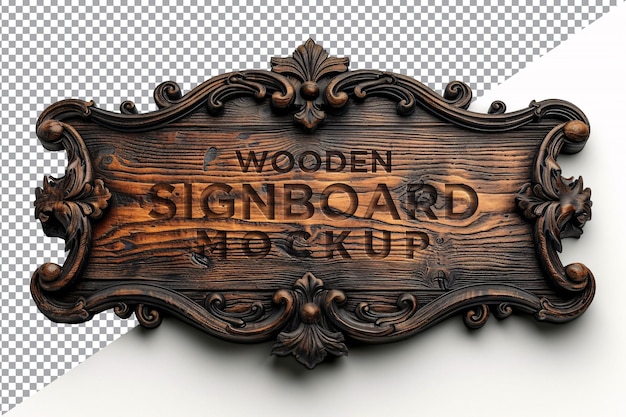 Vintage Wooden Signboard Mockup