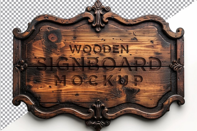 PSD vintage wooden signboard mockup