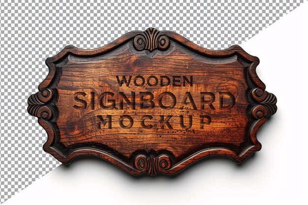 PSD vintage wooden signboard mockup