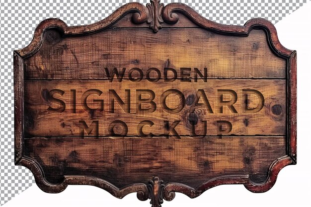 Vintage wooden signboard mockup