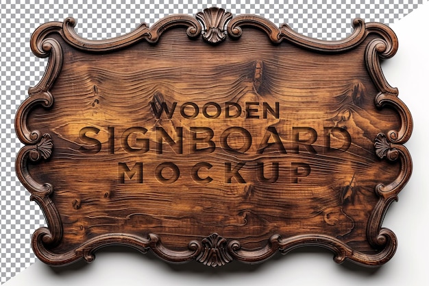 PSD vintage wooden signboard mockup
