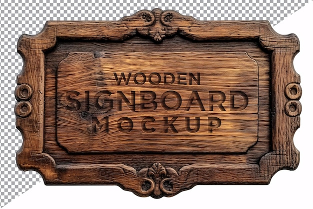 PSD vintage wooden signboard mockup