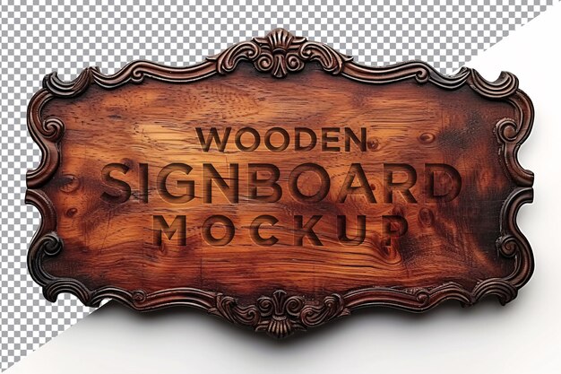 PSD vintage wooden signboard mockup