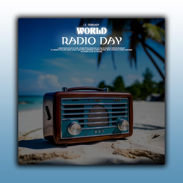 Vintage world radio day background