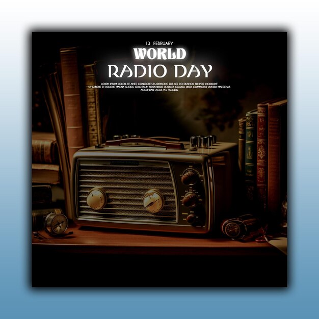 Vintage world radio day background