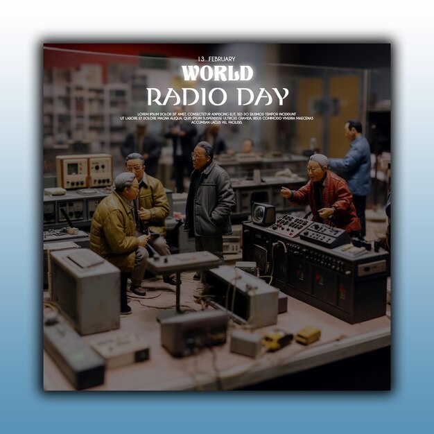 Vintage world radio day background