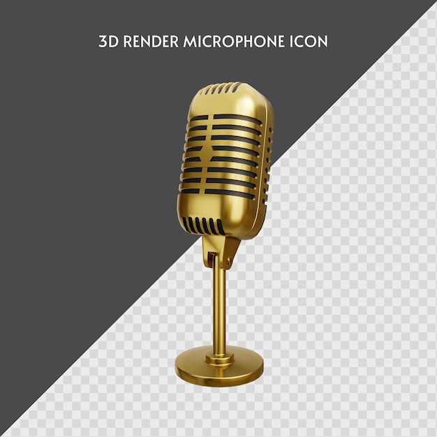 PSD vintage złota ikona mikrofonu