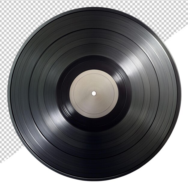 Vinyl disk on transparent background