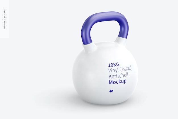 Vinyl gecoate kettlebell-mockup, rechteraanzicht