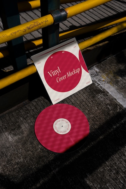 Colore del mockup in vinile dell'anno 2023