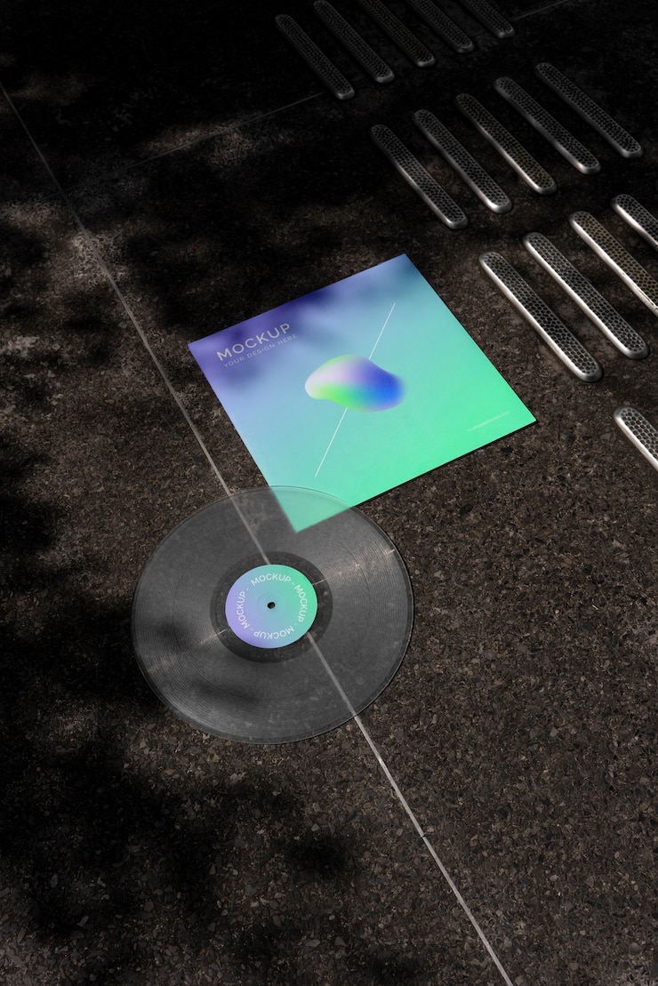 PSD vinyl packaging mockup design