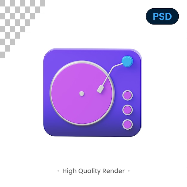 ビニール プレーヤー 3 D アイコン Premium Psd