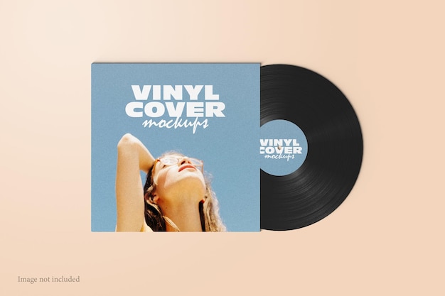 Vinyl record cover mockup bovenaanzicht