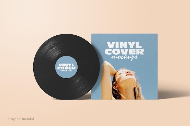 Vinyl record cover mockup front view