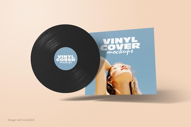 Vinyl record cover mockup front view