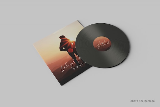 Vinyl record cover mockup