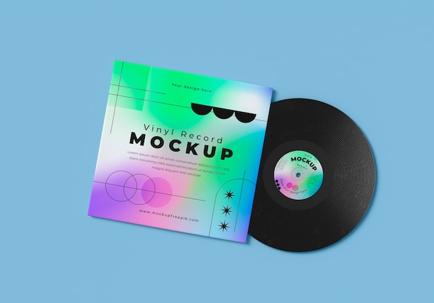 PSD vinyl record mock-up design