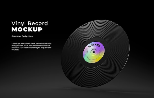 ビニール レコードのモックアップ デザイン