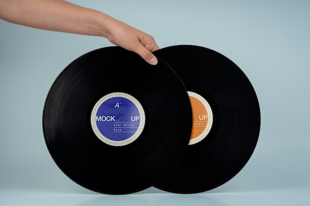 Design mockup di dischi in vinile