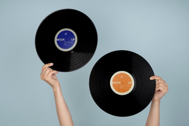 Design mockup di dischi in vinile