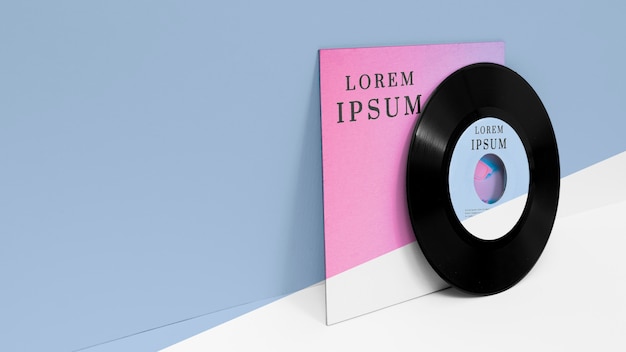 PSD vinyl records mock-up arrangement