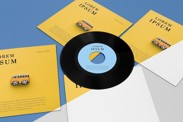 vinyl records mock-up composition