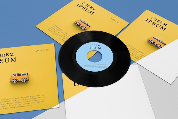 PSD vinyl records mock-up composition