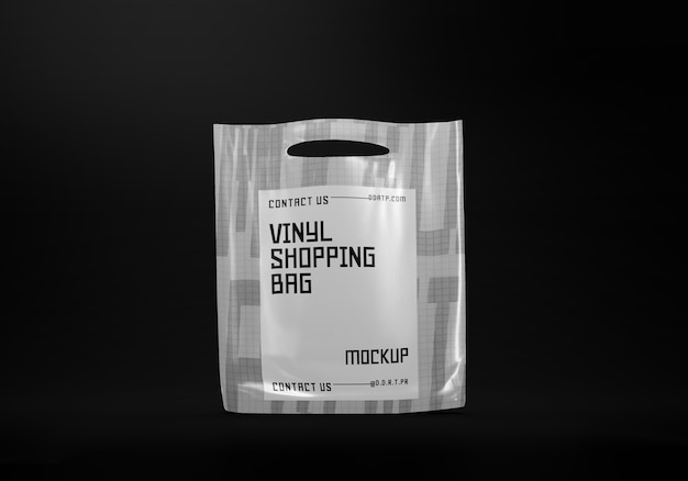 PSD vinyl shopping bag mockup