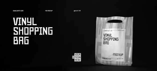 PSD vinyl shopping bag mockup