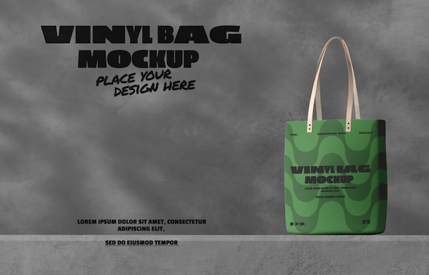 Vinyl shopping bag mockup