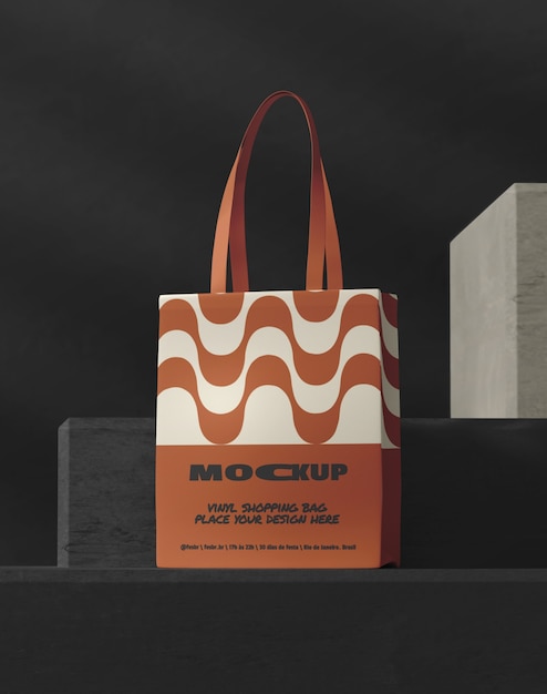 vinyl shopping bag mockup