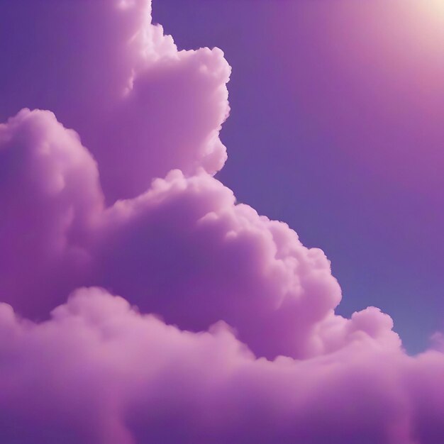 PSD violet clouds in the blue sky and sunlight