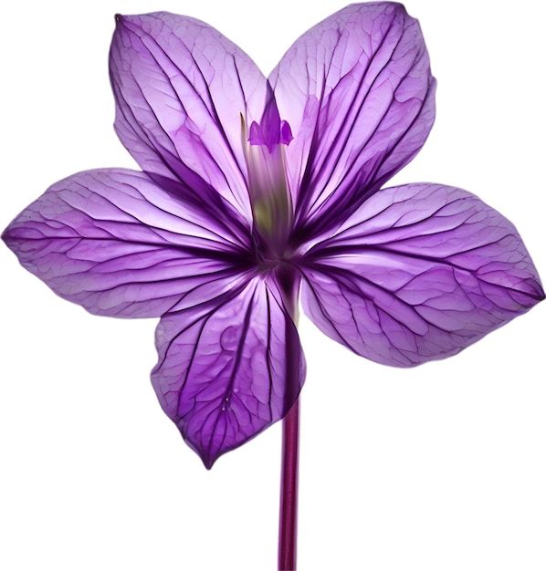 PSD fiore viola closeup fiore luminoso di colore viola traslucido