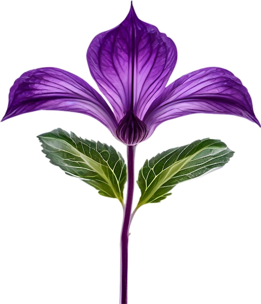 PSD violet flower closeup glowing translucent violet color flower
