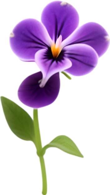 PSD violette bloem closeup gloeiende doorzichtige violette bloem